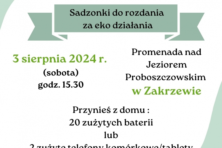 Sadzonki do rozdania za eko działania.