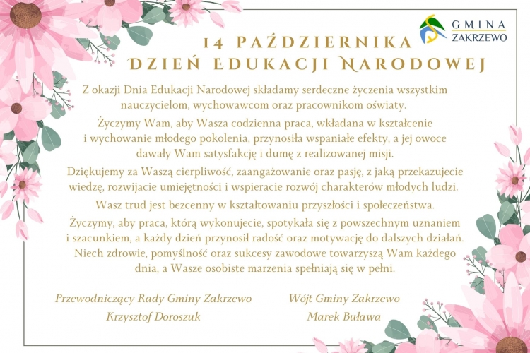 Życzenia na Dzień Edukacji Narodowej