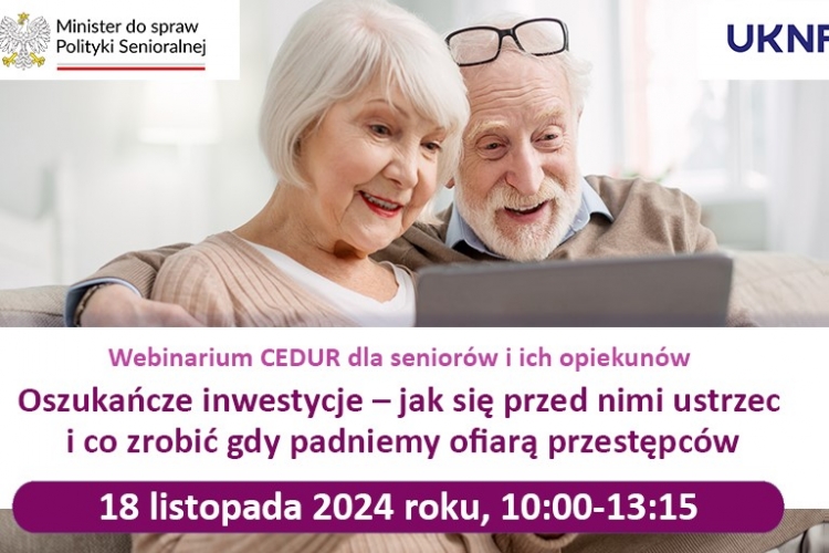 Darmowy webinar dla seniorów i ich opiekunów