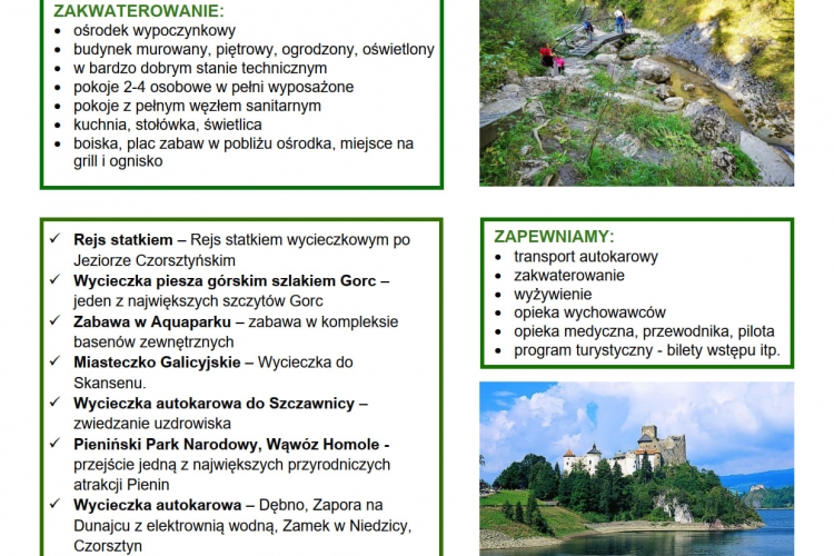 KOLONIA W GÓRACH DLA DZIECI ROLNIKÓW  