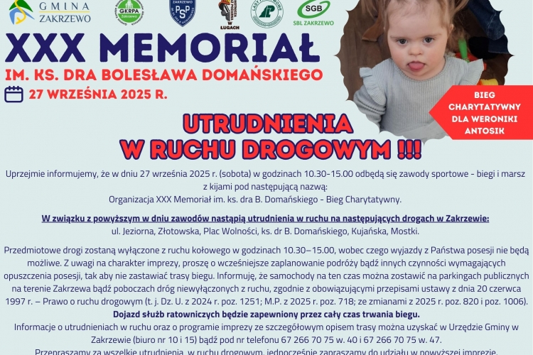 UWAGA!! Utrudnienia w ruchu drogowym!